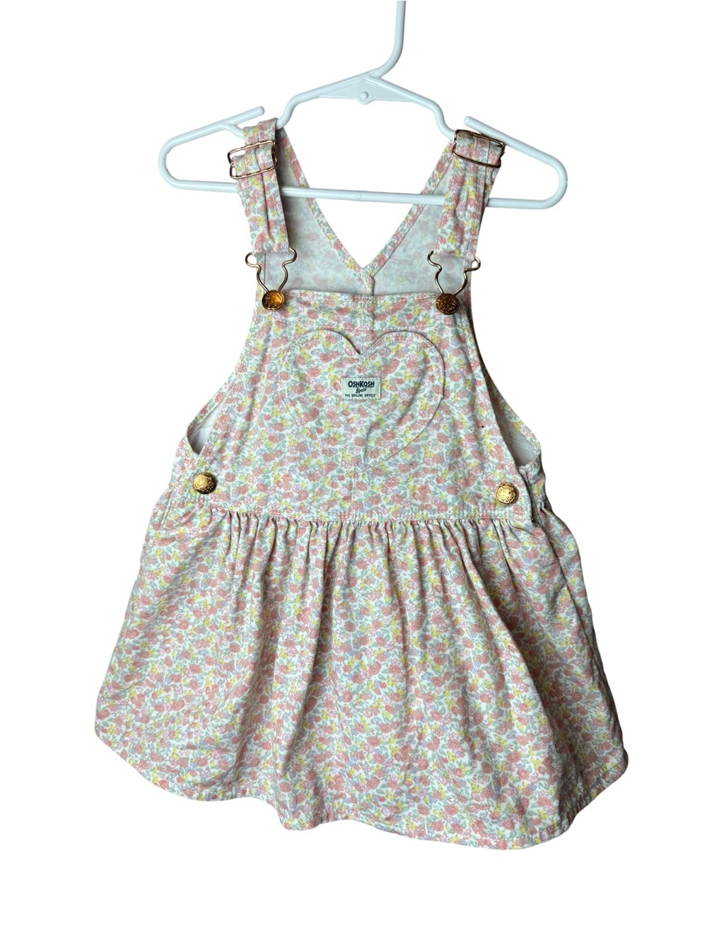 OshKosh B'gosh Pastel Pink Floral Overall Dress